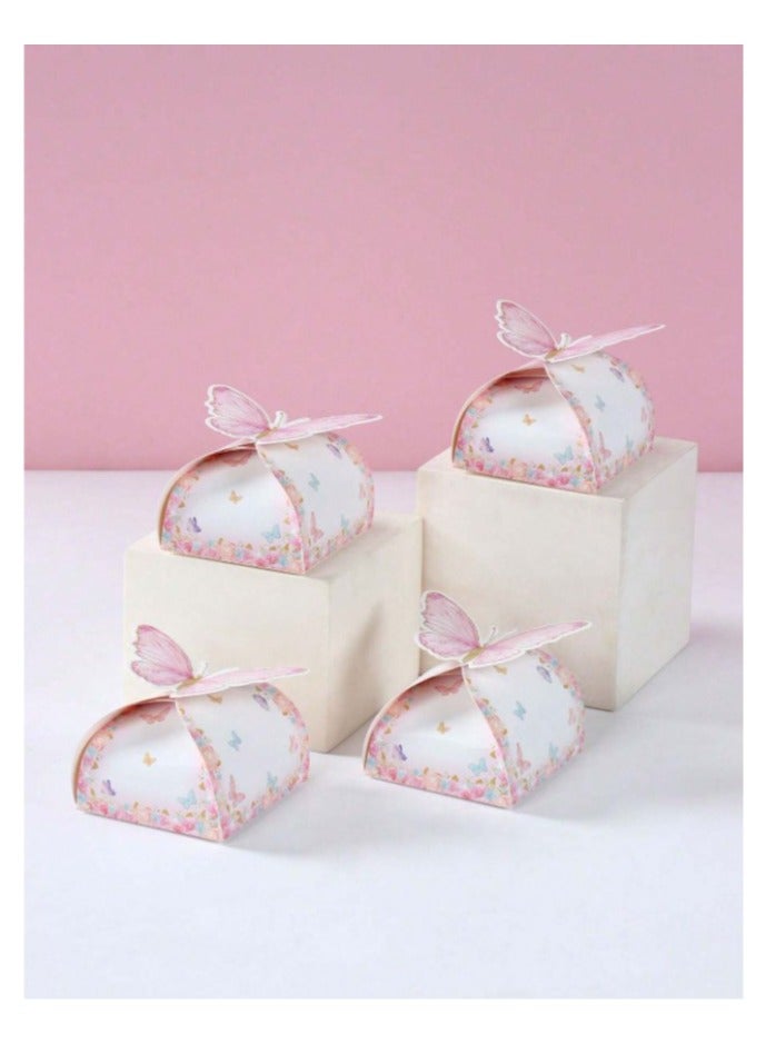 12pcs pink butterfly printed gift wrapping bags for wrapping and decorating gifts on occasions like birthday, wedding and festivals - Image 5