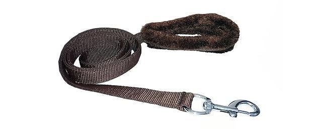 Cooker Nylon Fur Dog Harness & Leash Combo, Adjustable Harness, Soft Fur Padded (Brown) - Image 3