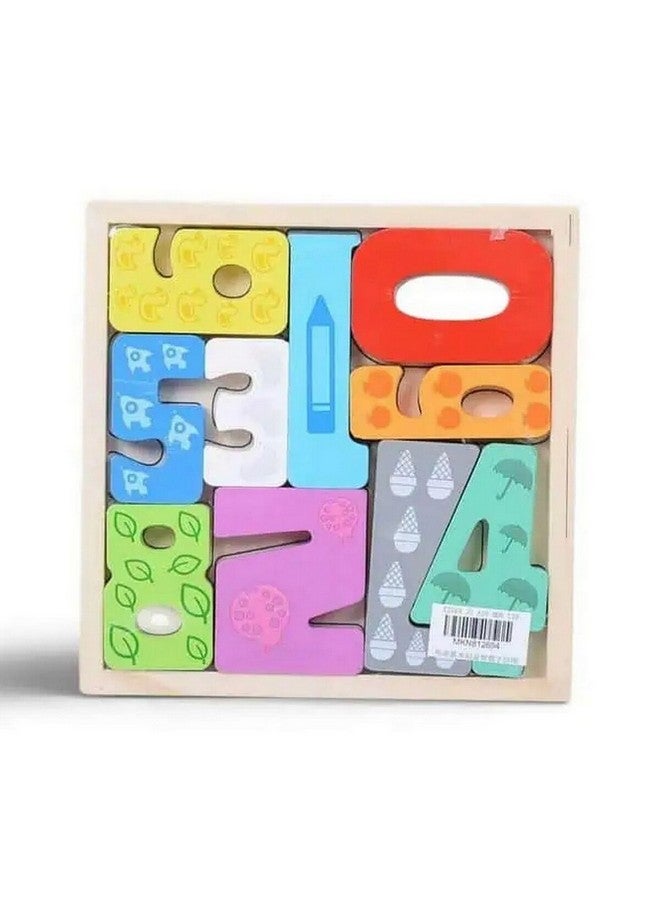 3D Wooden Numbers Learning Blocks Multicolour 2.5 x 2.5 x 9.5 cm MKT-N812694