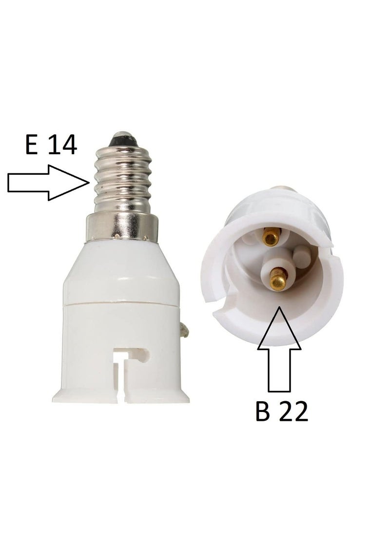 SVDK SVDK Products E14 to B22 Plastic Screw Base Socket Lamp Holder Light Bulb Converter Adapter White 5 Pieces  - Image 2