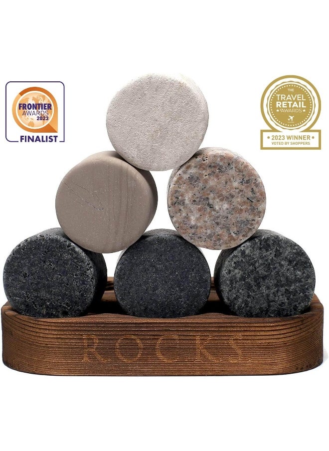 Generic - R.O.C.K.S. Whiskey Chilling Stones - Set Of 7 Handcrafted Premium Granite Round Sipping Rocks - Hardwood Presentation And Storage Tray By - Image 1