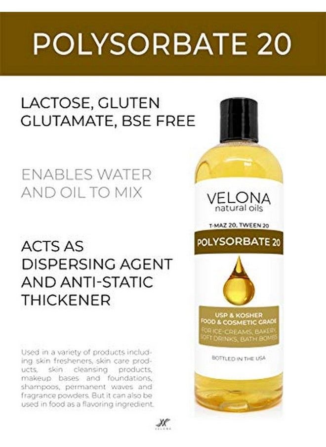 velona - Polysorbate 20 By 4 Oz ; Solubilizer Food & Cosmetic Grade ; All Natural For Cooking Skin Care And Bath Bombs ; Use Today Enjoy Results - Image 1