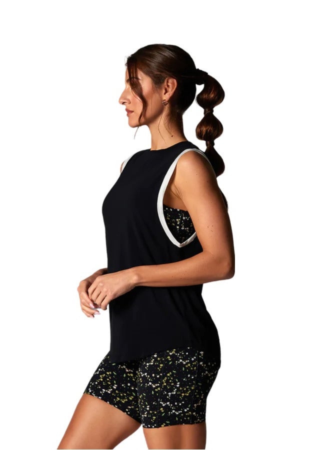 TAVI HIGH NECK MUSCLE TANK EBONY COCONUT - Image 2