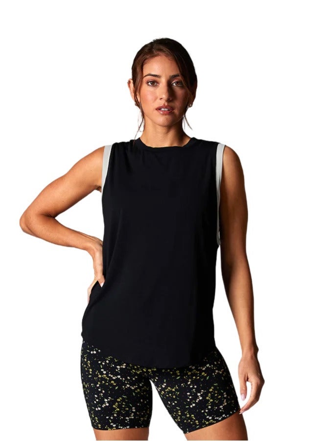 TAVI HIGH NECK MUSCLE TANK EBONY COCONUT - Image 1