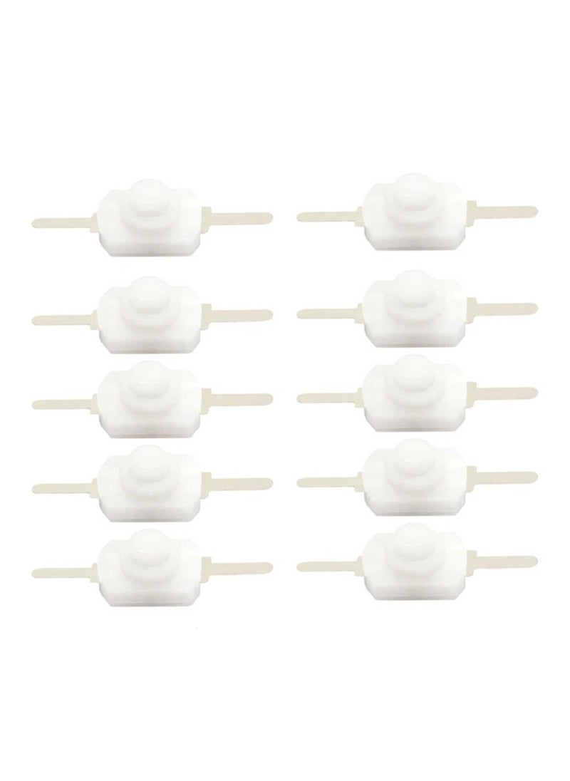 SOLDOUT 10 PCS On Off 2 Pins Switch Self Locking Torch Control Switch Push Button 12x8mm for Electric Torch 1208YD (Pack of 10, White)  - Image 1