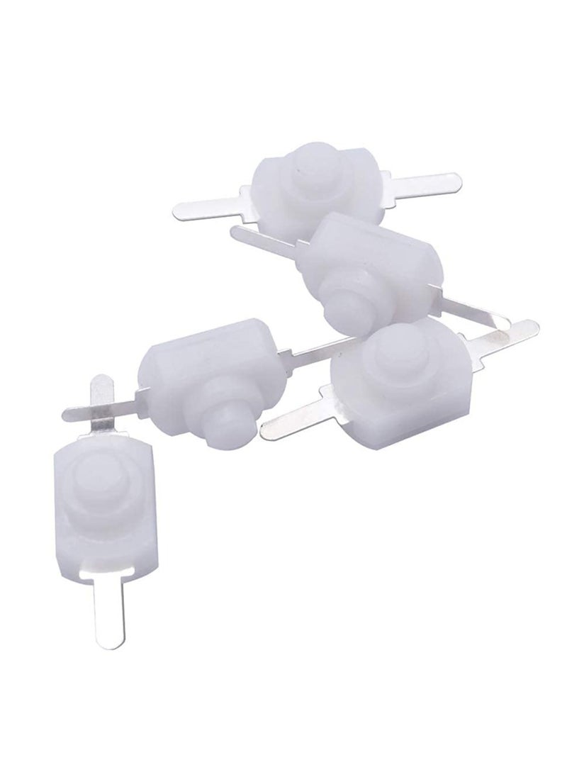 SOLDOUT 10 PCS On Off 2 Pins Switch Self Locking Torch Control Switch Push Button 12x8mm for Electric Torch 1208YD (Pack of 10, White)  - Image 2
