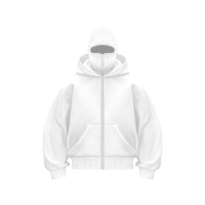 2025 Cross-border European and American Fashion Couple Clothes Spring and Autumn New Double Hat Design Hooded Sweatshirt Loose Y2K Sweatshirt White light plate