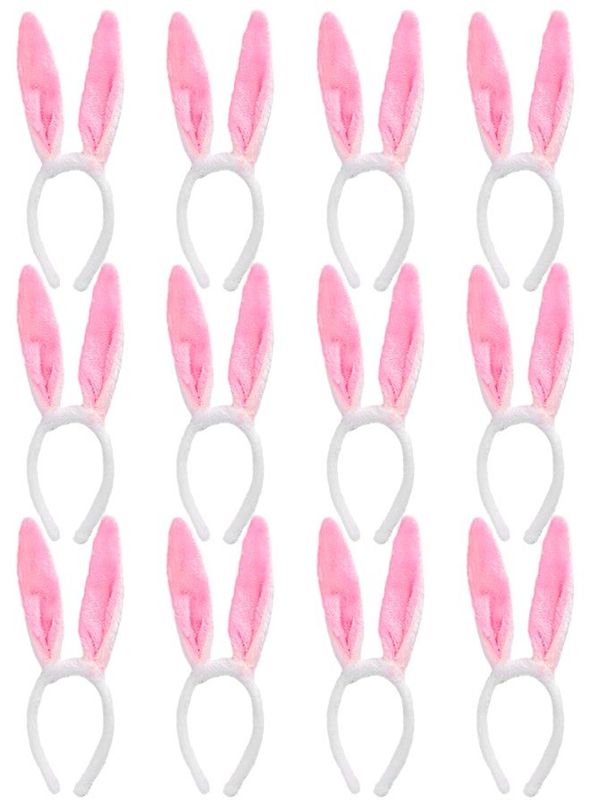 Max Fun 12PCS Easter Bunny Ears Headbands Plush Easter Rabbit Ear Hairband Holiday Party Costume Accessory for Holiday Kid's Easter Birthday Halloween Party Favors - Image 1
