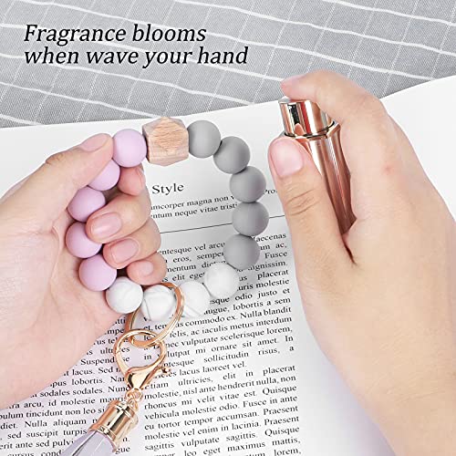 Weixiltc Keychain Wristlet for Women, Silicone Bead Bracelet with Leather Tassel, Cute Car Key Ring for Girls, Charm Key Chain Holder for Women (Purple) - Image 4