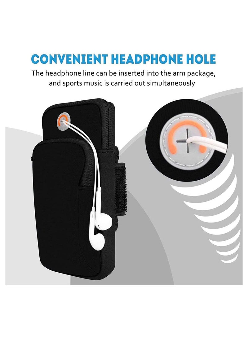 Waterproof Sport Arm Bag, Running Armband Phone Holder Bag, Fitness Armband with Adjustable Band and Headphone Slotfor, For Jogging, Yoga, Hiking, Running Camping