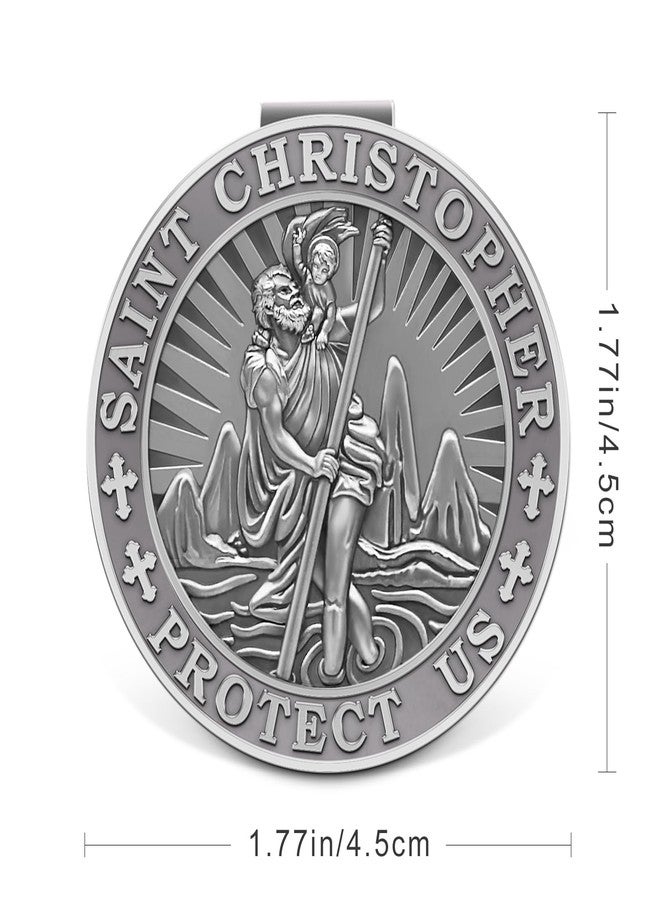 Fenye Saint Christopher Medal for Car,Visor Clip,St Christopher Medal for Car,Talisman for Safety,Automotive Visor Accessories,Gift for Drivers, Families, Friends - Image 5