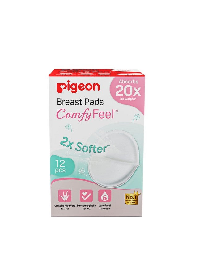 pigeon Pigeon Disposable Breast Pads,Comfy Feel,2X Softer,Gentle on Skin,Stay Dry All Day,Aloe Vera Extract,Dermatologically Test,Leak Proof Coverage, White,12 pcs - Image 1