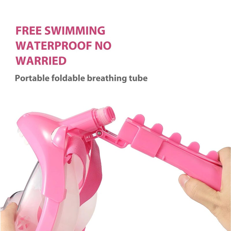 Bluejw Professional Anti-Fog Full Face Waterproof Kids Snorkeling Mask with Free Breathing Goggles for Swimming and Diving - Image 5