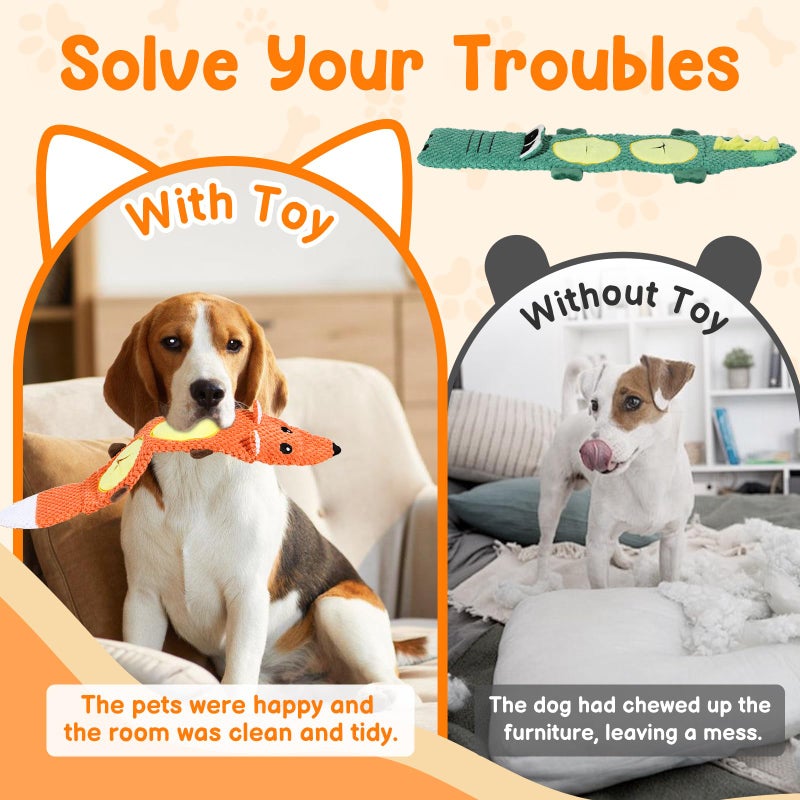 QWYXZZ 2 Pack Dog Toys for Aggressive Chewers - Interactive Dog Toys, Interactive Puppy Dog Chew Toys with Squeaker & No Stuffing Dog Puzzle Toy (Suitable for Small and Medium Dogs) - Image 4