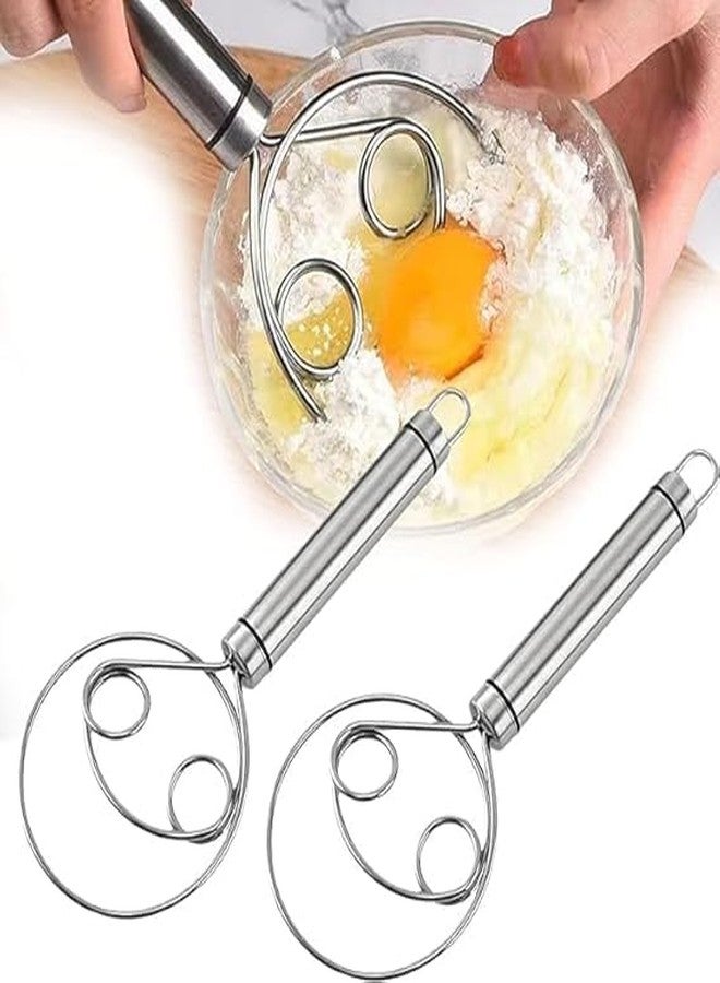 MITVIK Stainless Steel Danish Dough Whisk – Hand Mixer with Double Coil Head for Mixing Bread, Pizza, Cookie & Cake Dough – Kitchen Egg Whisk & Baking Tool - Image 3
