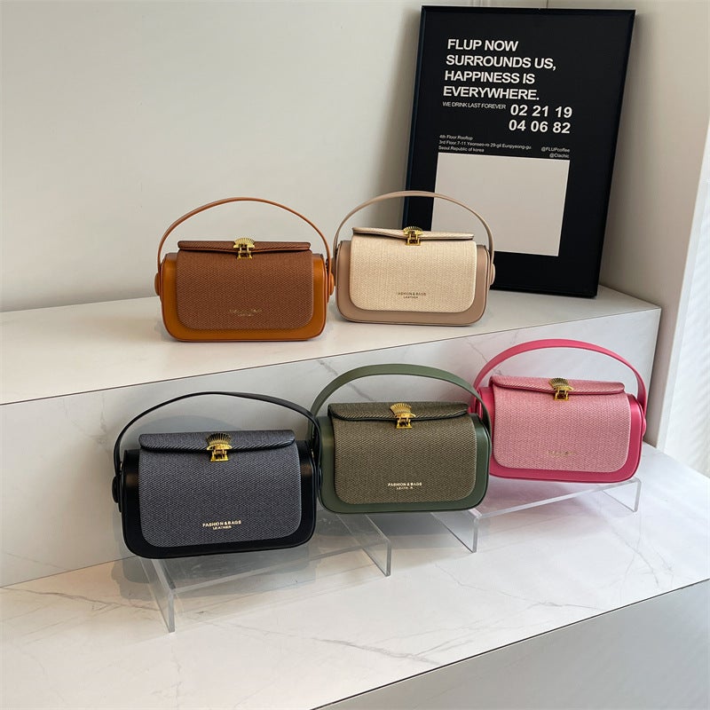Simple Contrast Color Small Square Bag Women'S Fashion Handbag High-Value All-Match Shoulder Bag Crossbody Bag - Image 4