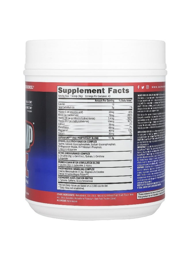Gaspari Nutrition Gaspari Nutrition, SuperPump™ Max, Fruit Punch, 1.41 lbs (640 g)  - Image 2