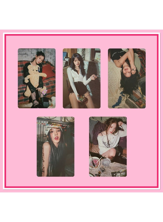 NIBEMINENT 5 Pcs Kpop (G) I-DLE I Feel  Lomo Cards Card For Fans Collection Gifts