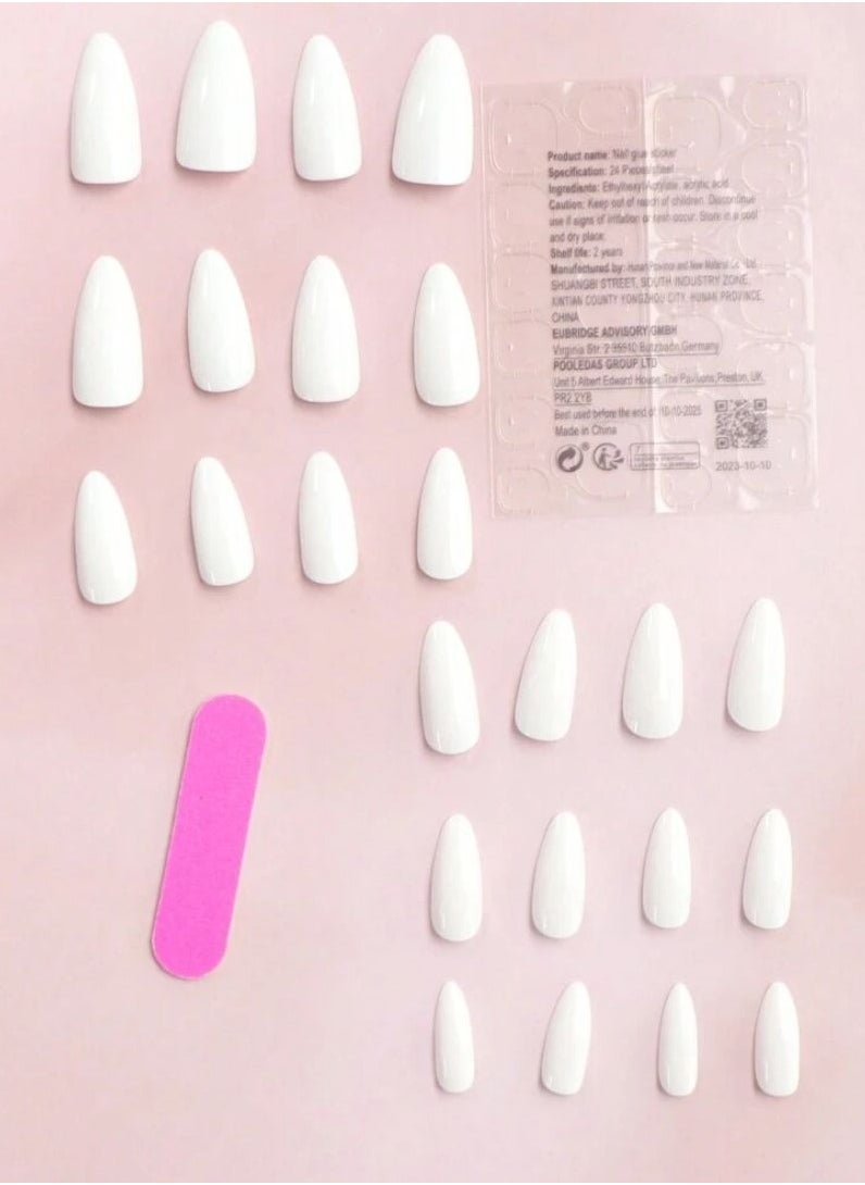 Generic White nails, 24 pieces  - Image 3
