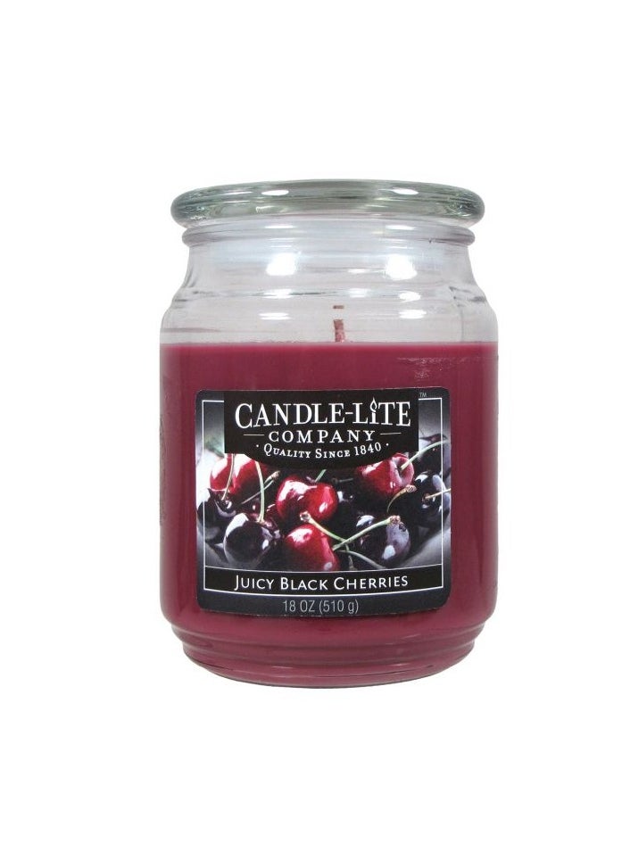 CANDLE-LITE - Candle-lite 18 oz Juicy Black Cherry Scented Jar Candle, Long-Lasting Fragrance - Image 1
