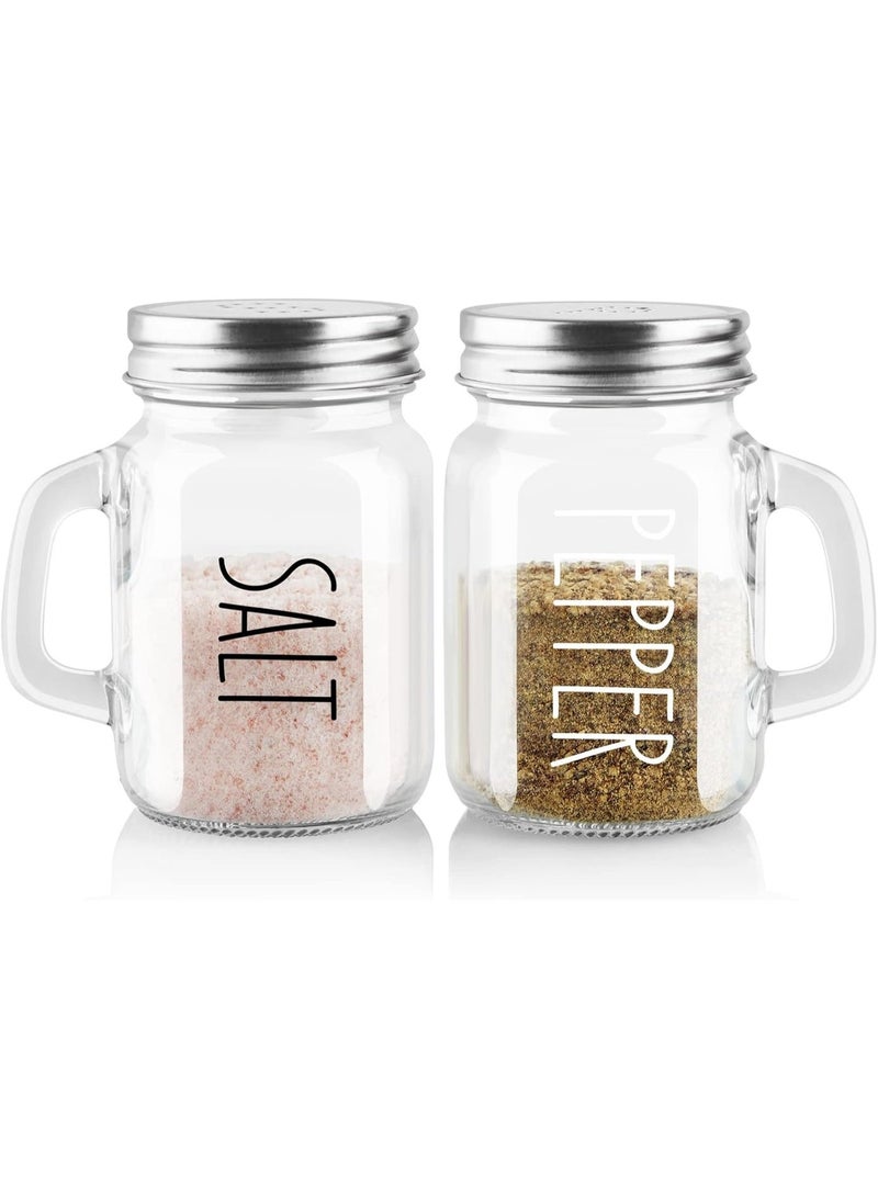DWTS DANWEITESI Glass Salt and Pepper Shakers  Cute Clear Salt Pepper Shaker, Kitchen Decor for Home Restaurants Wedding, Transparent Shaker Sets with Stainless Steel Lids - Image 1