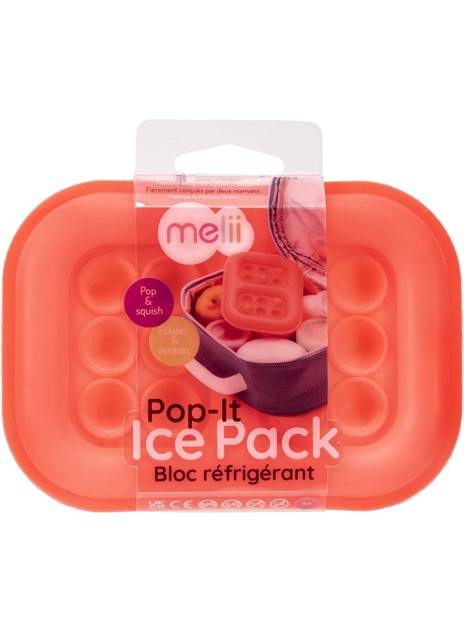 melii Pop It Ice Pack for Kids - Fidget Toy and Reusable Silicone Ice Pack for Lunch Boxes, Coolers, and More - Orange - Image 3