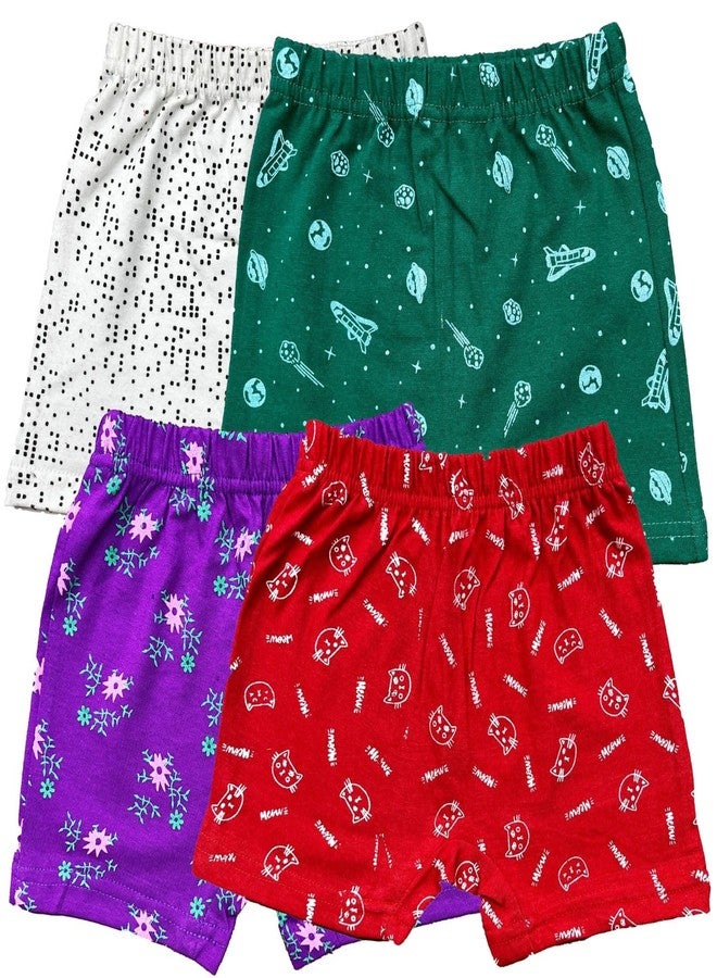 FASHA Pure Cotton Baby Bloomer - Unisex Toddler Underwear, Super Soft Breathable Briefs - Pack of 4 - Assorted Prints - Image 1