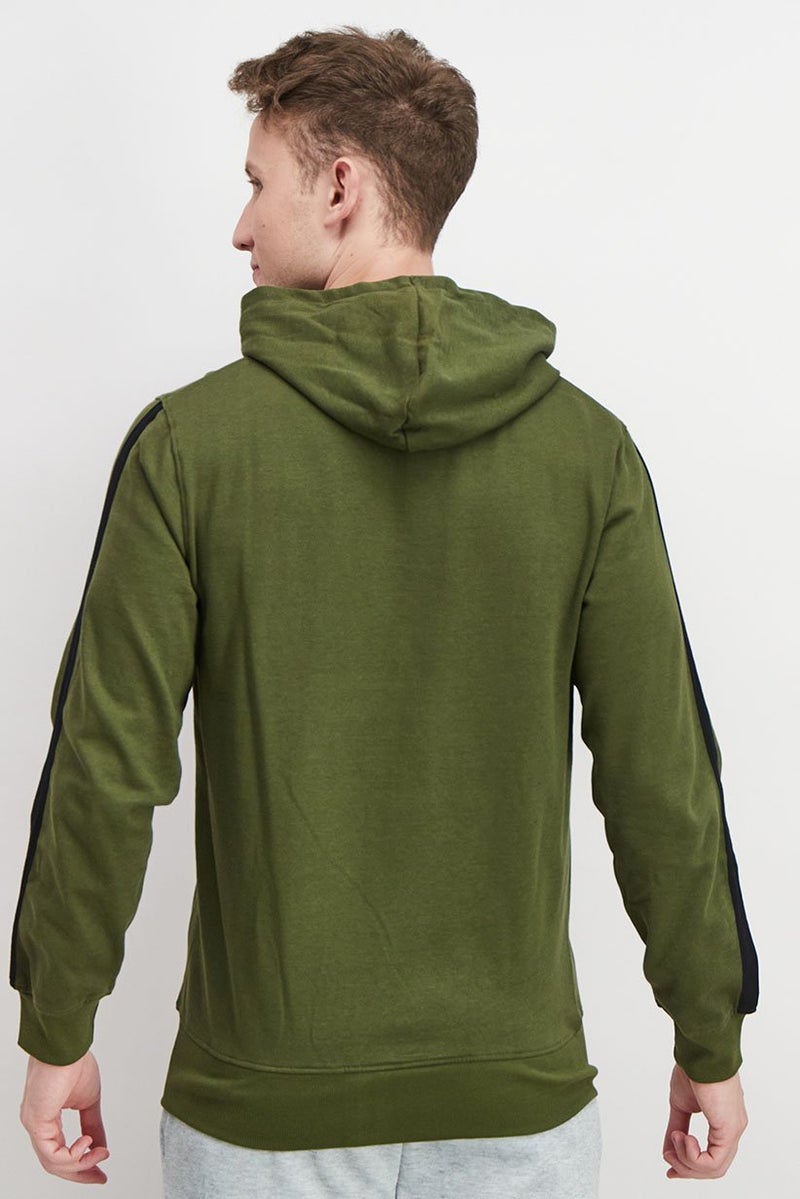 Tahari سويت شيرت بقلنسوة بأكمام طويلة بسحاب كامل للرجال، أخضر عسكري - Image 4