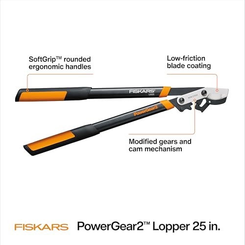 Fiskars 25-Inch Loppers for Tree Trimming, Heavy Duty, Sharp Steel Blade Tree Branch Cutter with up to 1.75" Diameter Cut Capacity, PowerGear2 Design with Compound Action for More Power, Hand Loppers - Image 3