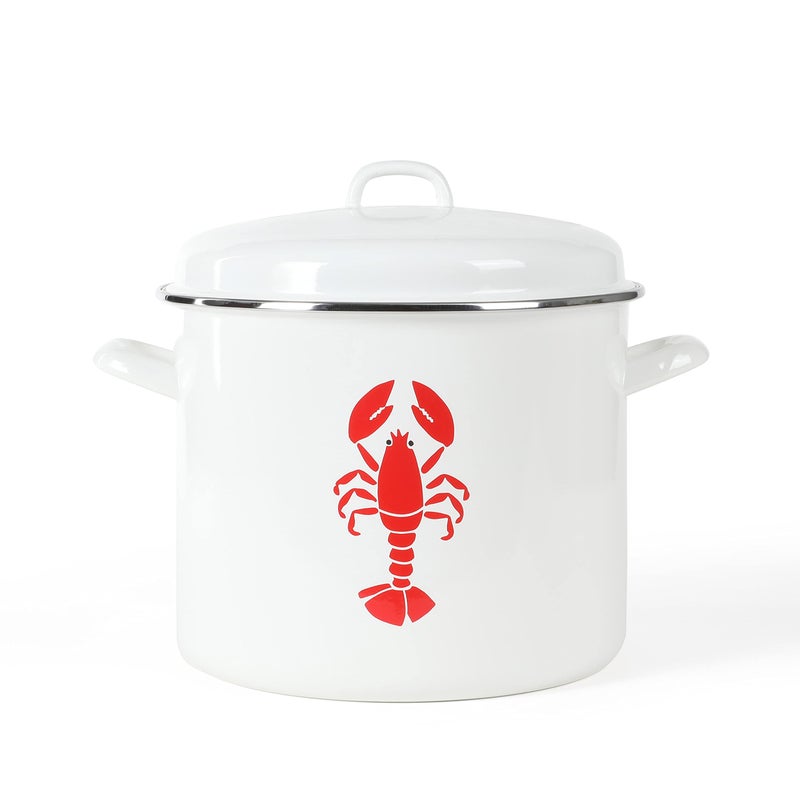 Martha stewart Martha Stewart 16Quart Enamel On Steel Scratch Resistant Lobster Stock Pot  Linen