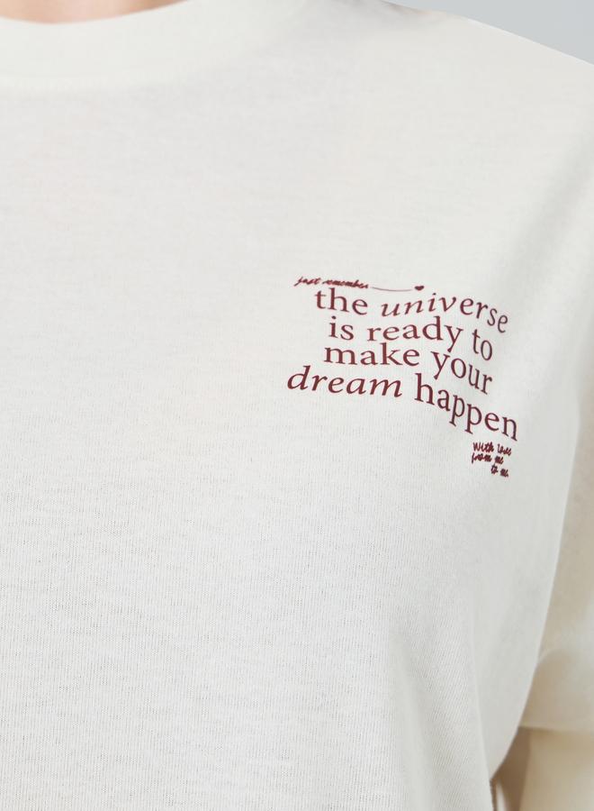 ستايلي تيشيرت بقصة واسعة بطبعة شعار - Image 4