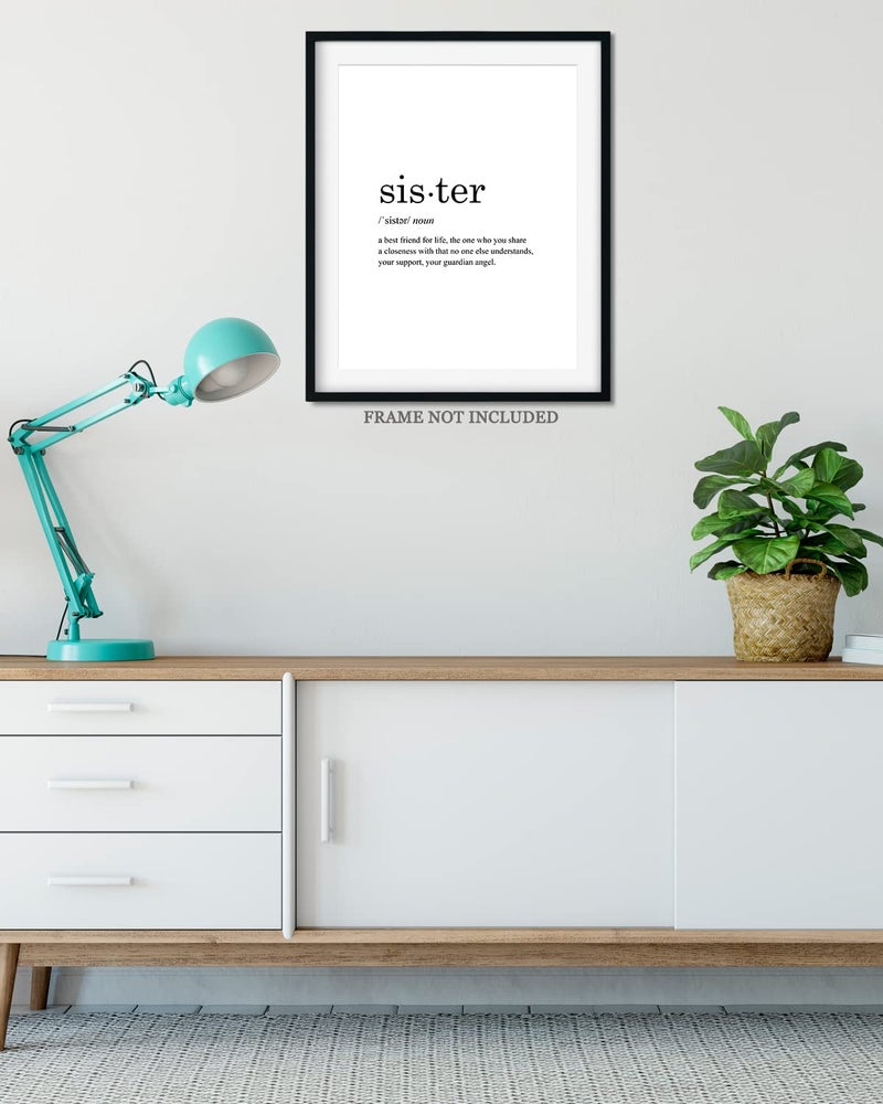 Govivo Sister Definition Wall Art - Sisters Decor - Minimalist wall art - Girls Room Wall Decor - Sister Birthday Gifts - Sister Signs for Wall - Sister Decor For Home - 11x14 unframed print - Image 5