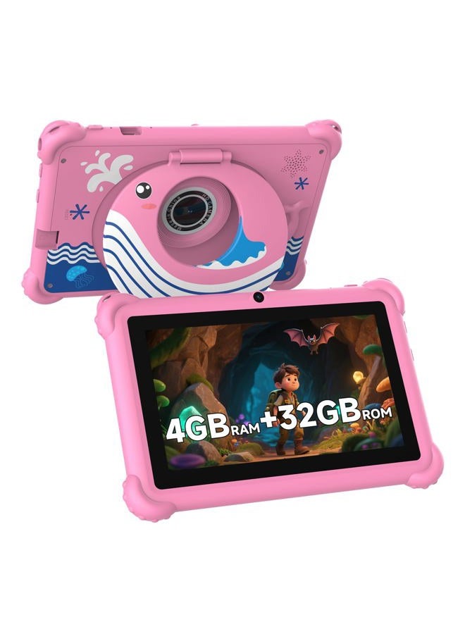Aheadthink 7-inch Kids Tablet for Toddlers, Android 12, 4GB RAM, 32GB ROM, WiFi, Bluetooth, Safe Eye Protection IPS Screen, Parental Controls, Dual Camera, Transparent Case for Education & Gaming - Image 1
