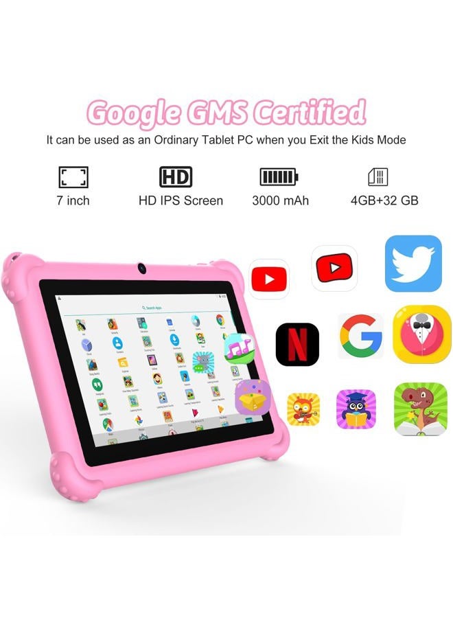 Aheadthink 7-inch Kids Tablet for Toddlers, Android 12, 4GB RAM, 32GB ROM, WiFi, Bluetooth, Safe Eye Protection IPS Screen, Parental Controls, Dual Camera, Transparent Case for Education & Gaming - Image 4