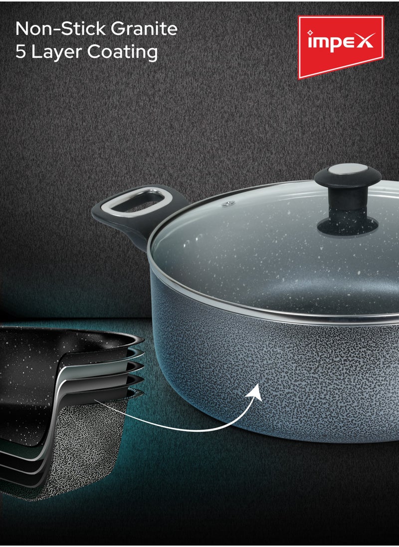 10-Piece Aluminum Cookware Set,5 Layer Super Granite Coating, Non-Stick Surface, Fry Pan 24cm,3 Saucepan with Lid 28\24\20cm, Milk Pan with Lid 18cm And Spatula, PFOA Free-NCB 7110 - pzsku/ZFE2B55205E777CC8A127Z/45/_/1731042281/0d2eb734-c182-44bb-9afa-9c00ab9cd0be