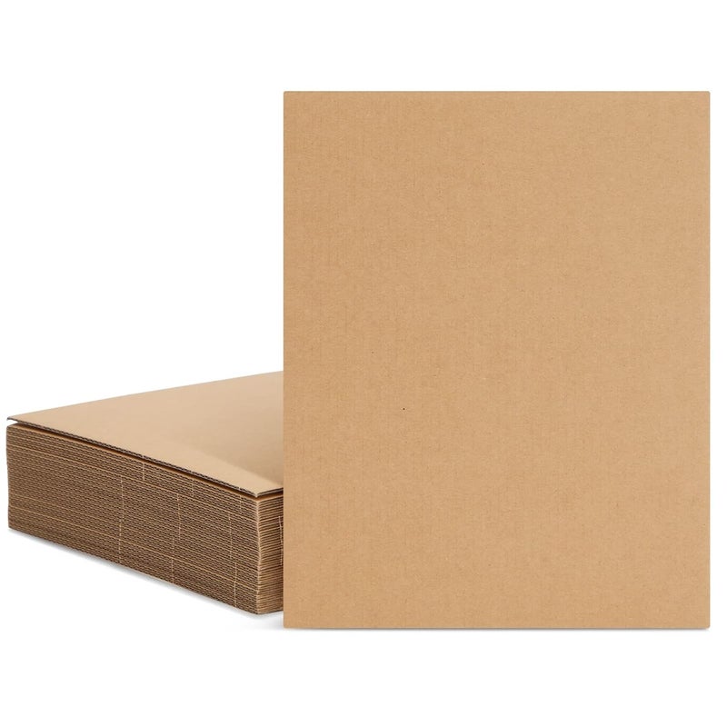 Juvale 25 Pack Corrugated Cardboard Sheets 8 x 102 Inches 2mm Thick Cardboard for Crafts Packing Shipping Moving Mailing DIY Art  Classroom Projects - Image 1