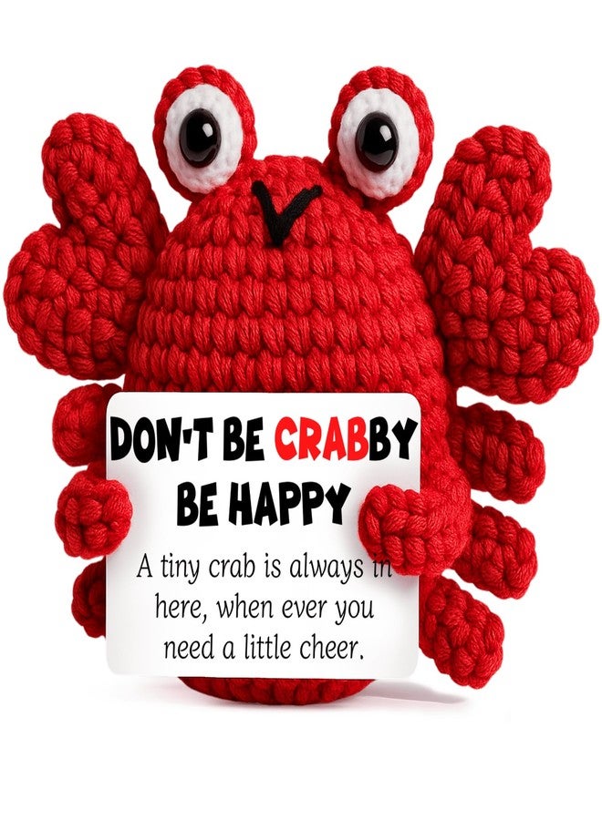 GiftMark Positive Crochet Crab Animal Emotional Don't Be Crabby Mini Handmade Graduation Birthday Gifts for Women Mom Mother Inspirational Cheer Gift for Coworker Friends Teacher - Image 1