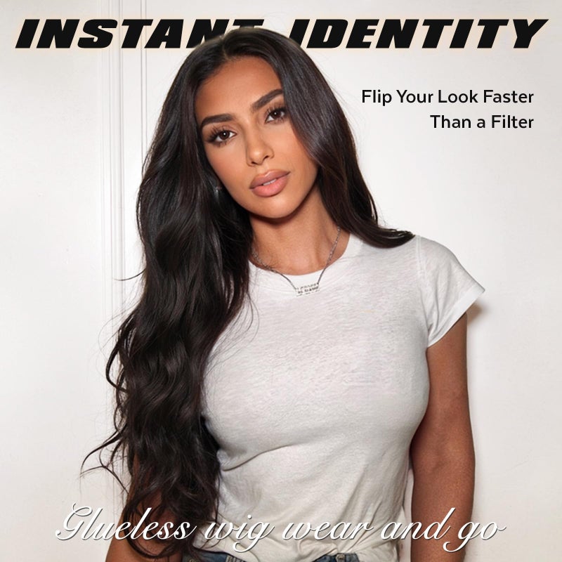 WIGNEE Breathable Long Curly Wavy Dark Brown Wig for Women 26 Inch Middle Part Synthetic Hair Wig Glueless with Bangs Natural Hairline Looking Wigs Wear and Go for Daily/Cosplay/Halloween - Image 5