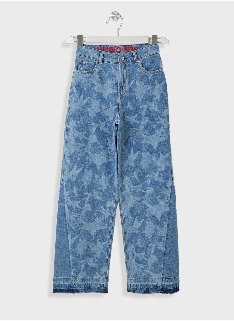 HUGO - Kids Straight Fit Denim Jeans - Image 1