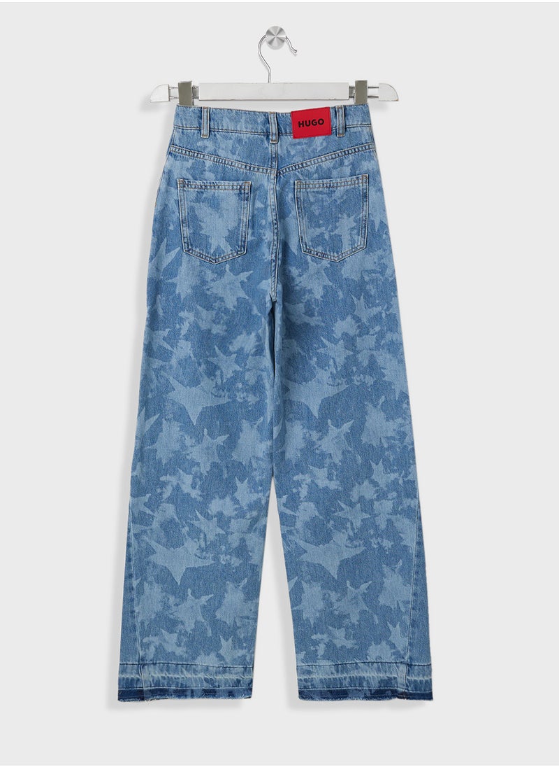 HUGO - Kids Straight Fit Denim Jeans - Image 1