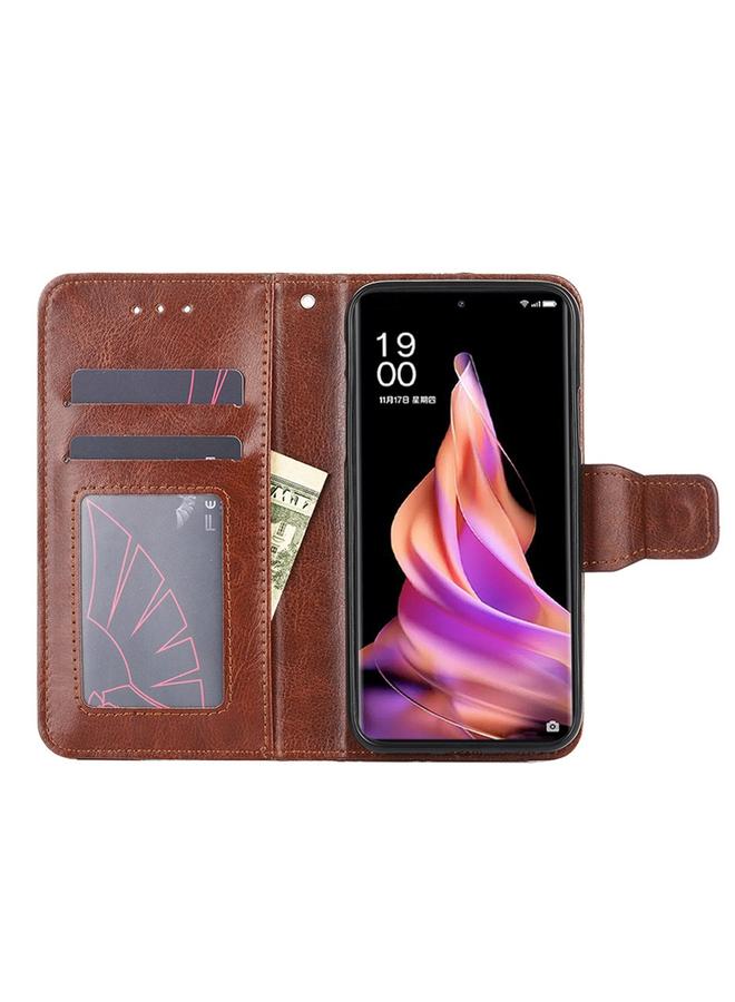 اس-توب جراب هاتف Realme 10 Pro+ 5G مصنوع من الجلد بنسيج كريستالي - Image 3