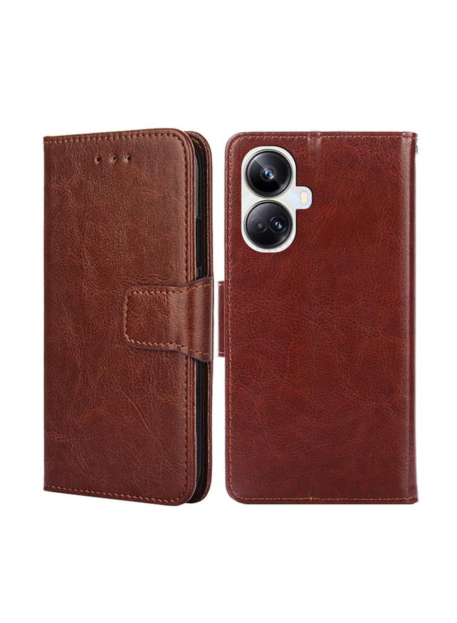 اس-توب جراب هاتف Realme 10 Pro+ 5G مصنوع من الجلد بنسيج كريستالي - Image 1