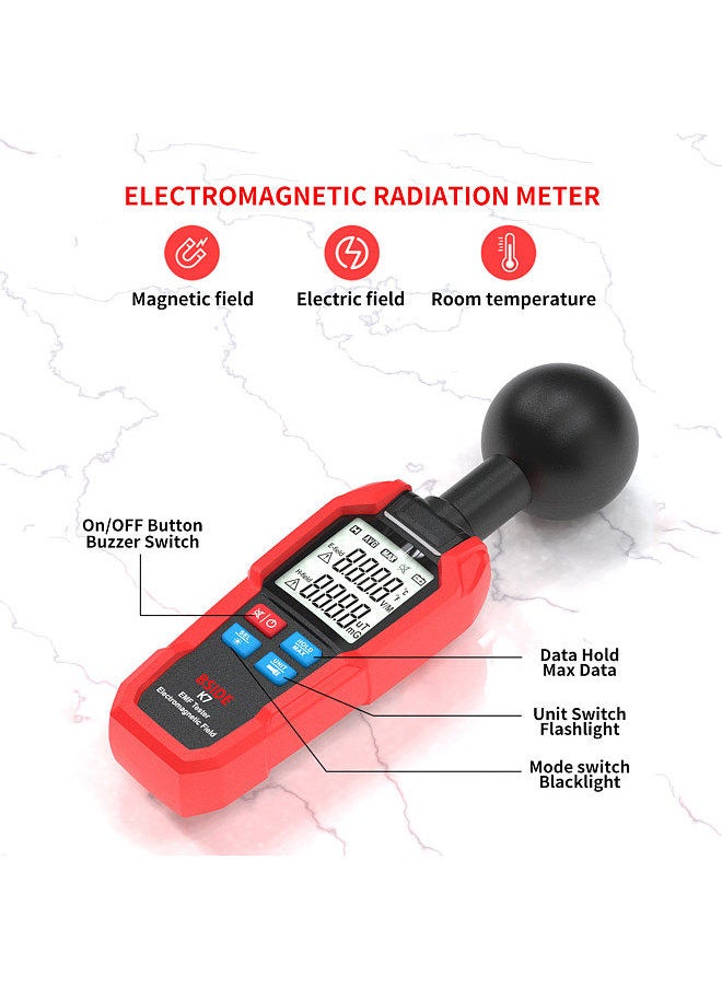 BSIDE - BSIDE Multifunctional Electric Field Magnetic Field Radiation Detector K7 Handheld Electromagnetic Radiation Tester EMF Meter   Portable Radio Frequency Detect Meter - Image 1