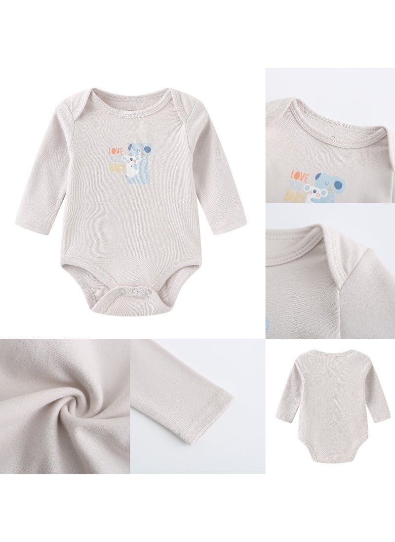 3-piece set of pure cotton jumpsuits for infants and young children, short-sleeved crawling clothes - Image 4