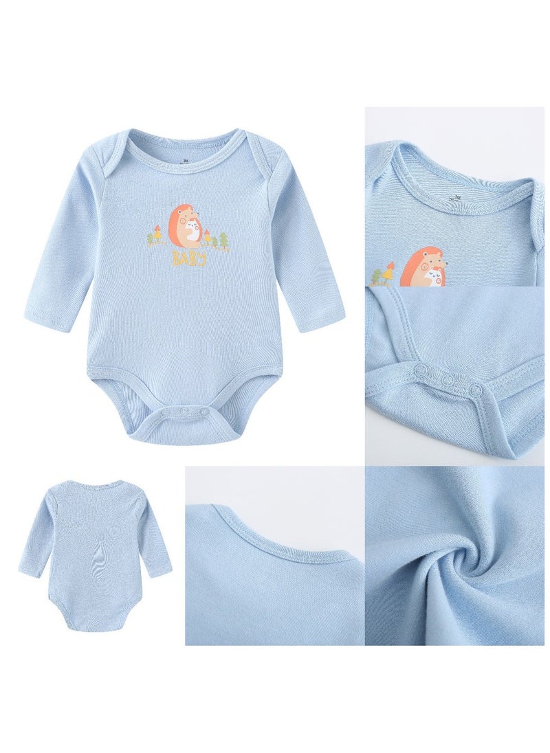 3-piece set of pure cotton jumpsuits for infants and young children, short-sleeved crawling clothes - Image 3