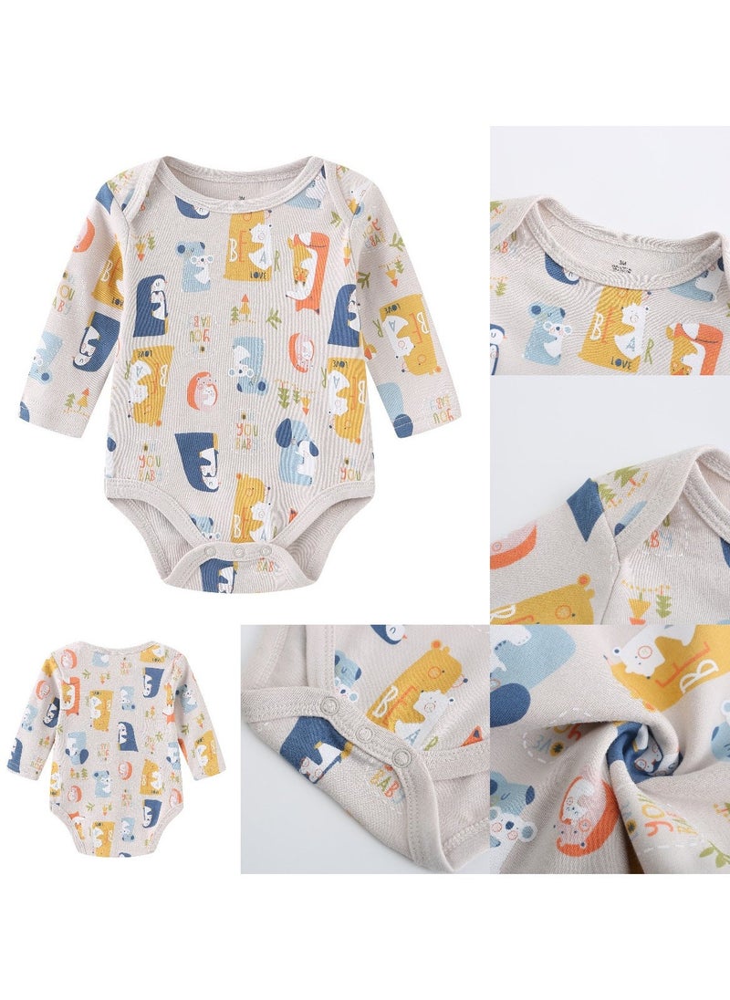 3-piece set of pure cotton jumpsuits for infants and young children, short-sleeved crawling clothes - Image 5