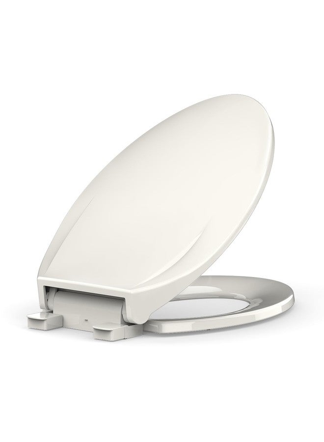 YardYonder Toilet Seat Elongated, Soft Close Toilet Seat,Biscuit Toilet Lid Soft Close Quiet, Easy Installation & Release，Safe PP Material Easy Clean, Fits Most Elongated Toilets - Image 1