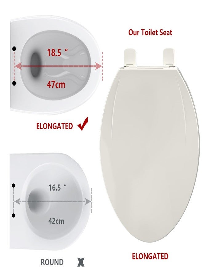 YardYonder Toilet Seat Elongated, Soft Close Toilet Seat,Biscuit Toilet Lid Soft Close Quiet, Easy Installation & Release，Safe PP Material Easy Clean, Fits Most Elongated Toilets - Image 3