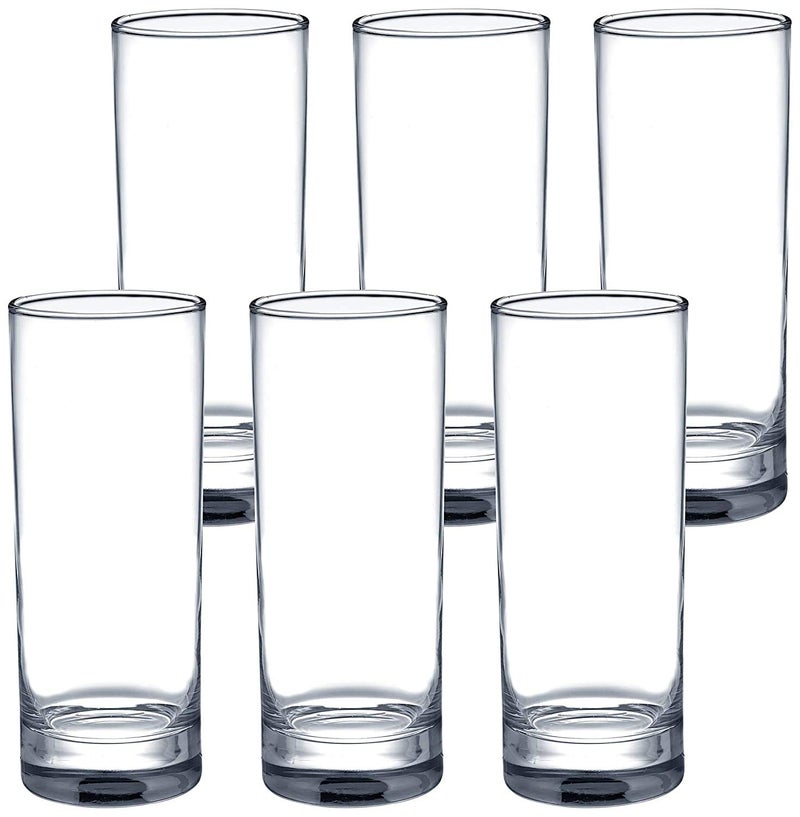 Diablos Crystal Cut Water Glasses Transparent Long Glass Highball Glasses Juice Glass Plaza Tumbler 300 ml Set of 6 - Image 2