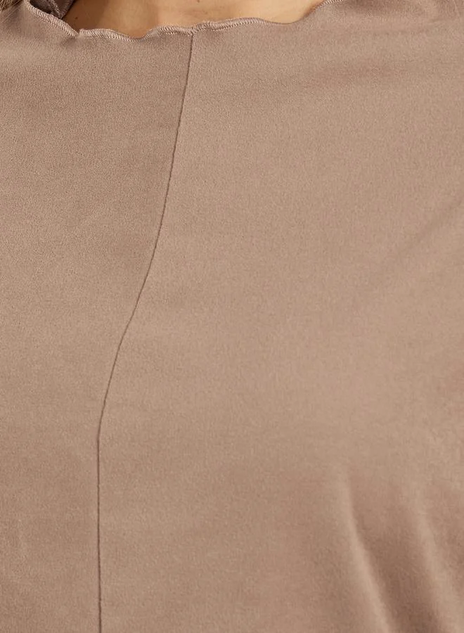 Styli Fleece Crew Neck Sweatshirt & Wide Leg Joggers Co-Ords